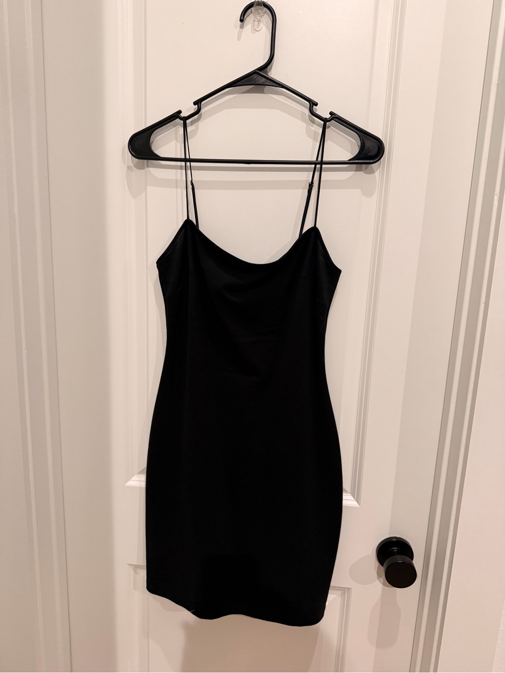 Aritzia Black Mini Slip Dress with Thin Straps